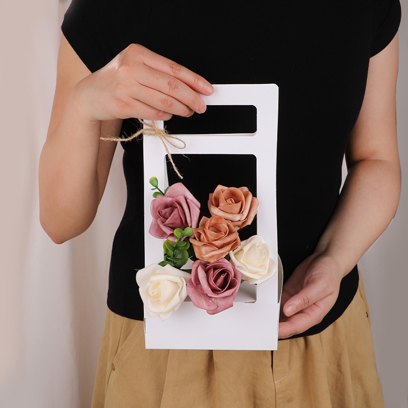 Flower Wrap Kraft - 3/5 pçs caixa de flores portátil
