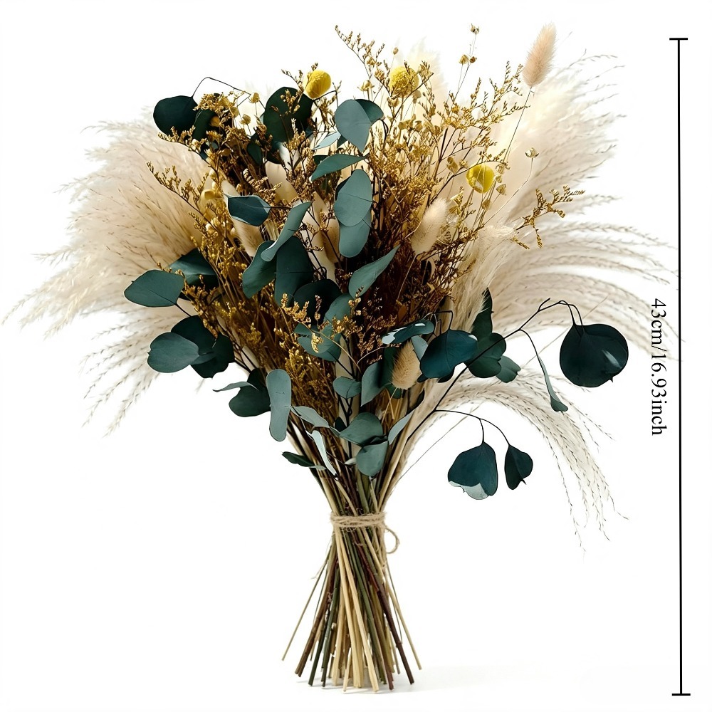 Buquê de Capim-dos-Pampas Seco - Eucalyptus Preserved avaliação e preço