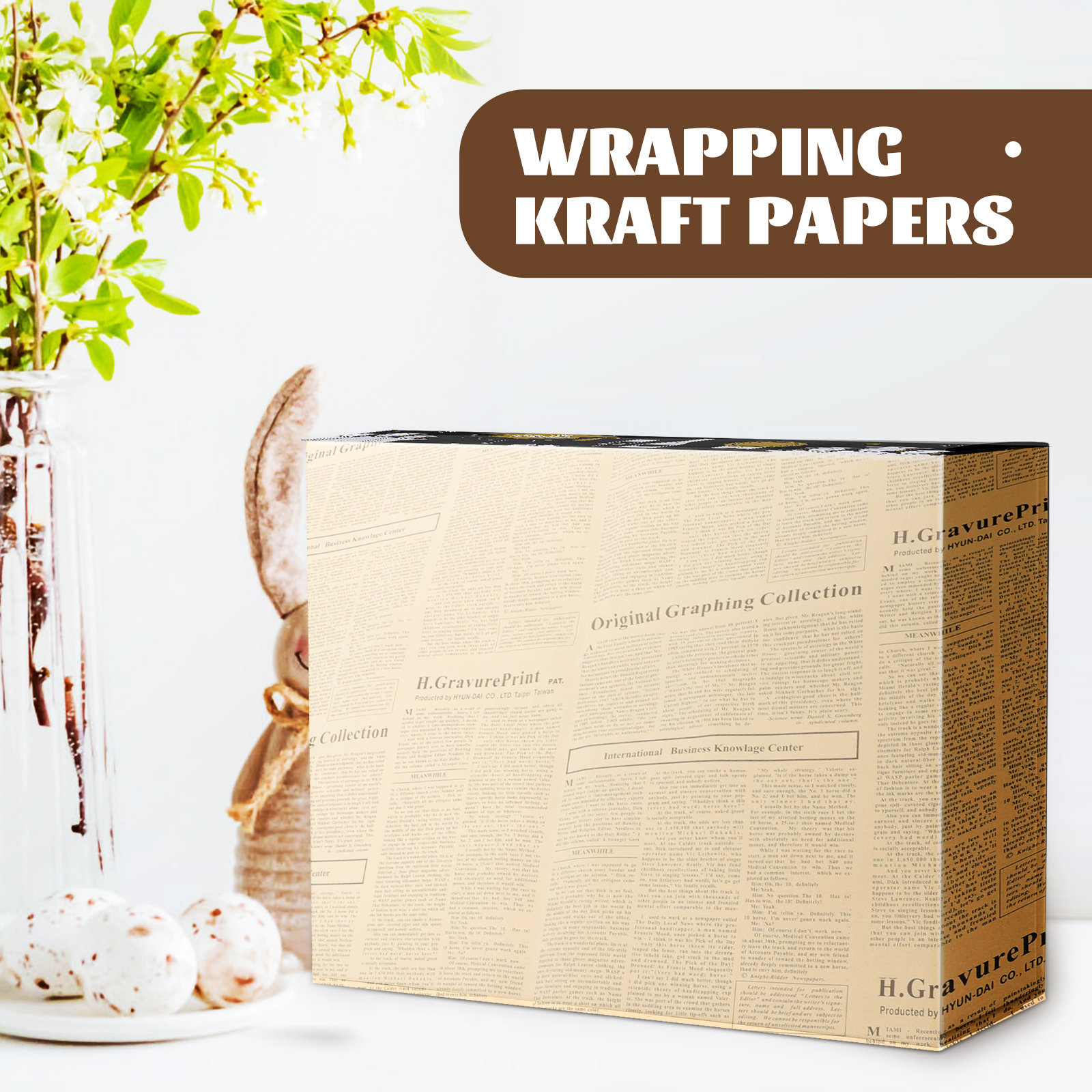 Papel Kraft com Estampa de Jor - Flower Wrap Kraft avaliação e preço