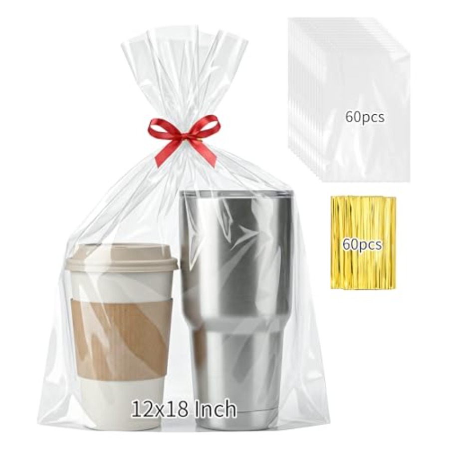 60 Sacos de Celofane para Pres - Cellophane Wrap Clear avaliação e preço