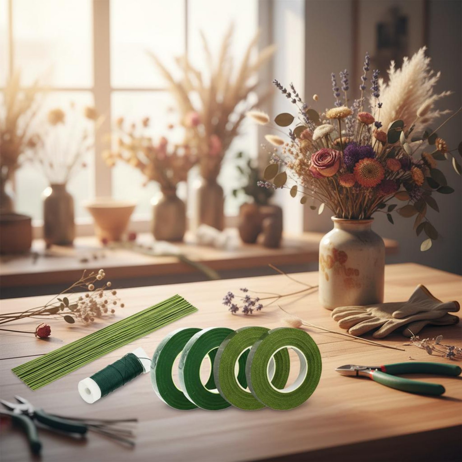 Kit de Arranjo Floral DIY, Kit - Floral Tape Green avaliação e preço